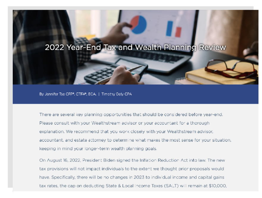 2022 Year-End Tax and Wealth Planning Review 2022 Year-End Tax and Wealth Planning Review