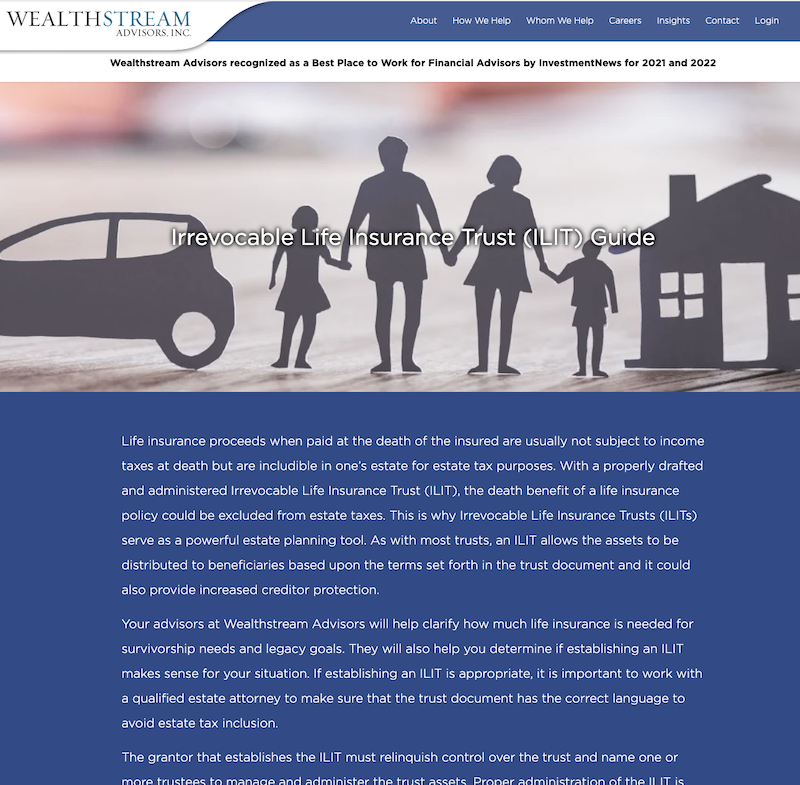 Cover image of Wealthstream ILIT Guide Cover image of Wealthstream ILIT Guide